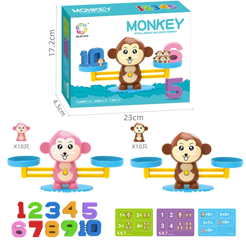 

Wooden Toys Montessori Digital Balance Monkey Number Arithmetic Board Game Homeschool Supplies Educational Kids Learning Toy