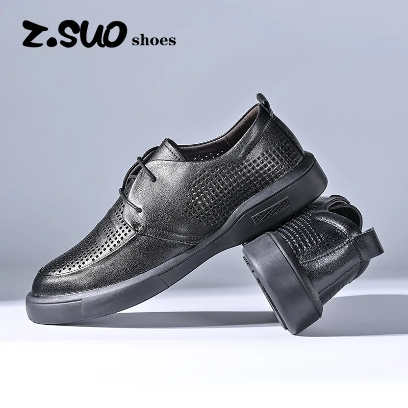 

21 men's shoes new type of leather shoes men's leather shoes business hollow breathable punch men's leather shoes business shoes