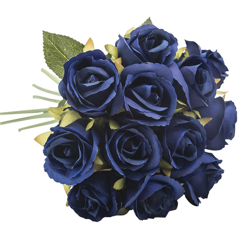 12 Head Roses Artificial Flower Home Decor Creative Bride Holding Bouquet Rose Wedding Decoration | Дом и сад