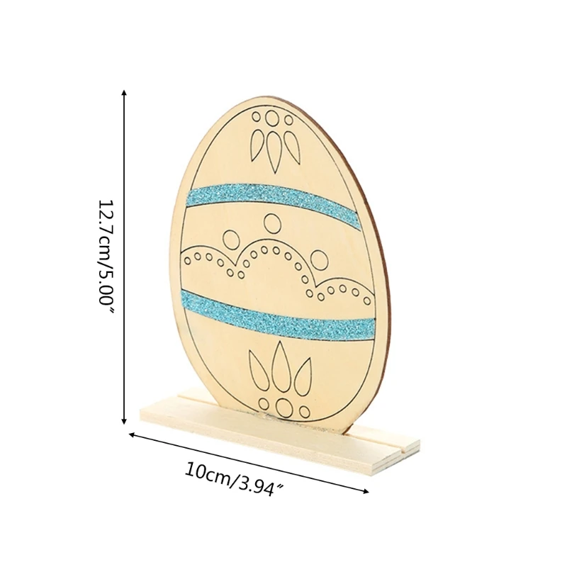 

Wooden Easter Egg Ornament Cute Desktop Favors Baby Shower Wedding Party Decoration DIY Photo Props
