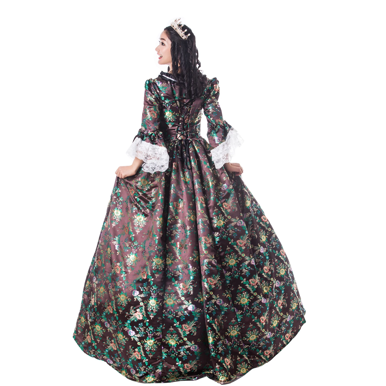 

Gothic Period Brocade Dress Gown SteampunkMarie Antoinette Crown