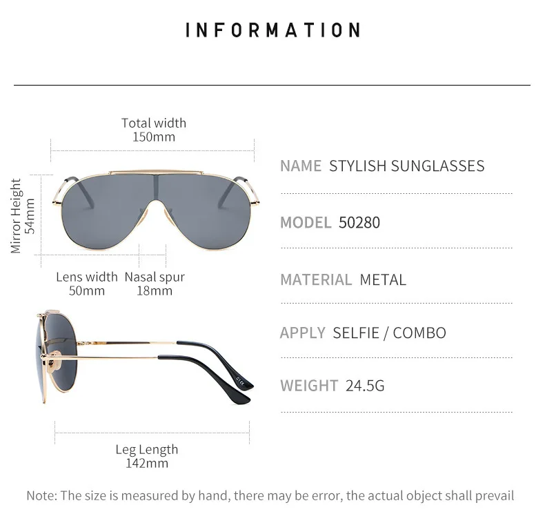 

RB's Same Type of Conjoined Large Frame Sunglasses Fashion Sunglasses Men and Women