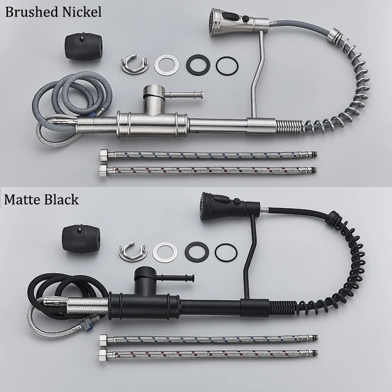 

Matte Black Kitchen Faucet Spring Kitchen Sink Faucet with Pull Down Sprayer Single Handle Pull Out Faucet for Kitchen Mixer Tap