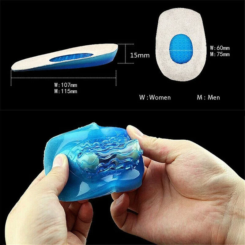 

3 Pairs Silicone Heel Orthopedic Insoles with Cloth Surface for Bone Spurs Pain Relief -OPK