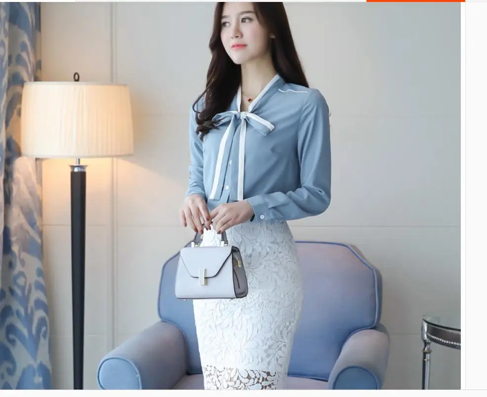 Новинка весна осень 2021 стильная модная женская рубашка с длинным рукавом|chiffon