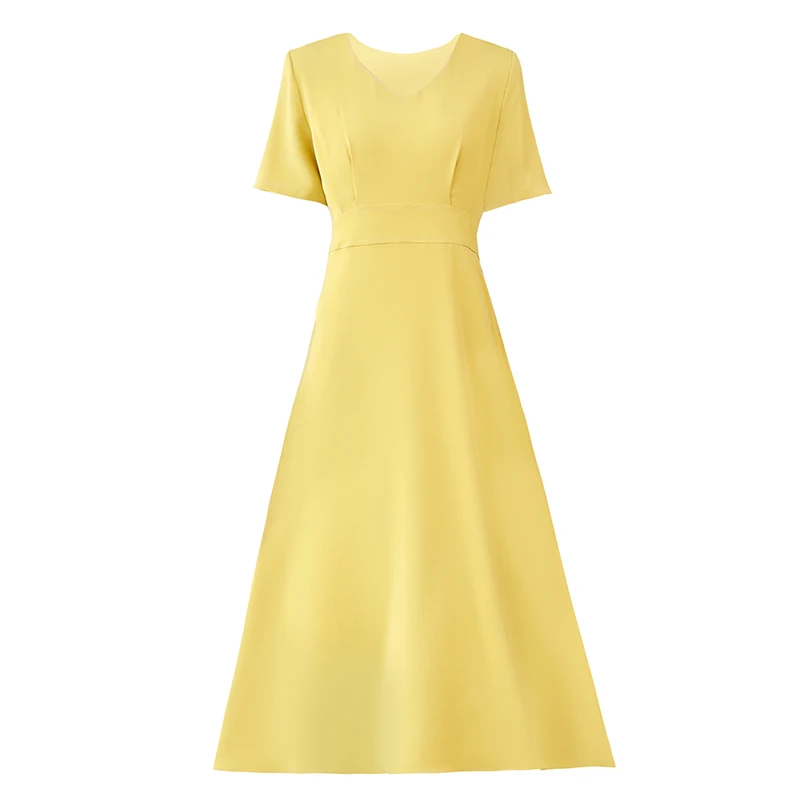 

Women Elegant Red Dress New Ladies Short Sleeve V-Neck Slim Summer Dress Female Vestidos New Women'S Clothing