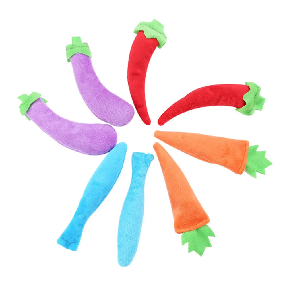 

4 Piece Cats Toy Catnip Stuffed Stuffed Toy Chew Interactive Play Pet Training Cat Supplies Radish Eggplant Fish Pepper 2020 New
