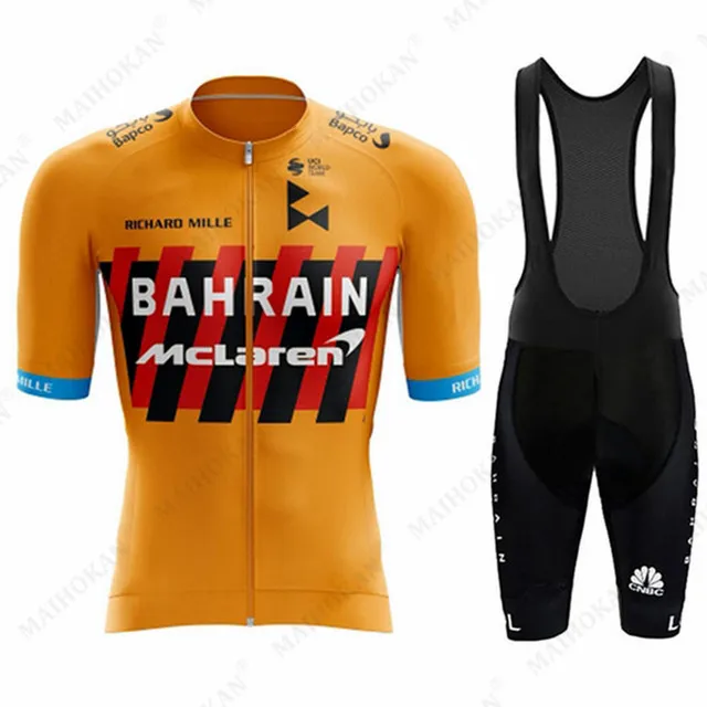 

Bahrain Bike Riding Cycling Jersey Men's Summer Short Sleeves Breathable MTB Cycling Clothing Ropa Ciclismo Bike Jersey Set