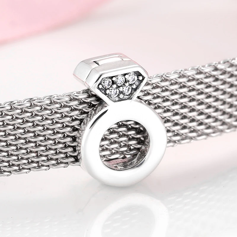 Горячая Распродажа романтические 925 пробы Серебряные бусы клипсы в форме кольца