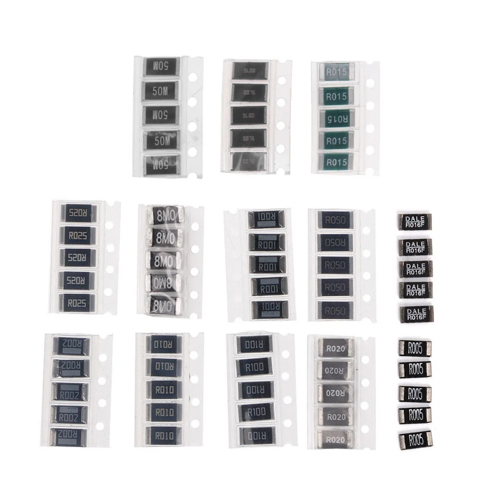 

50PCS /SET Value Alloy Resistor Assorted Kit R001 R005 R010 R050 R100 Accessory