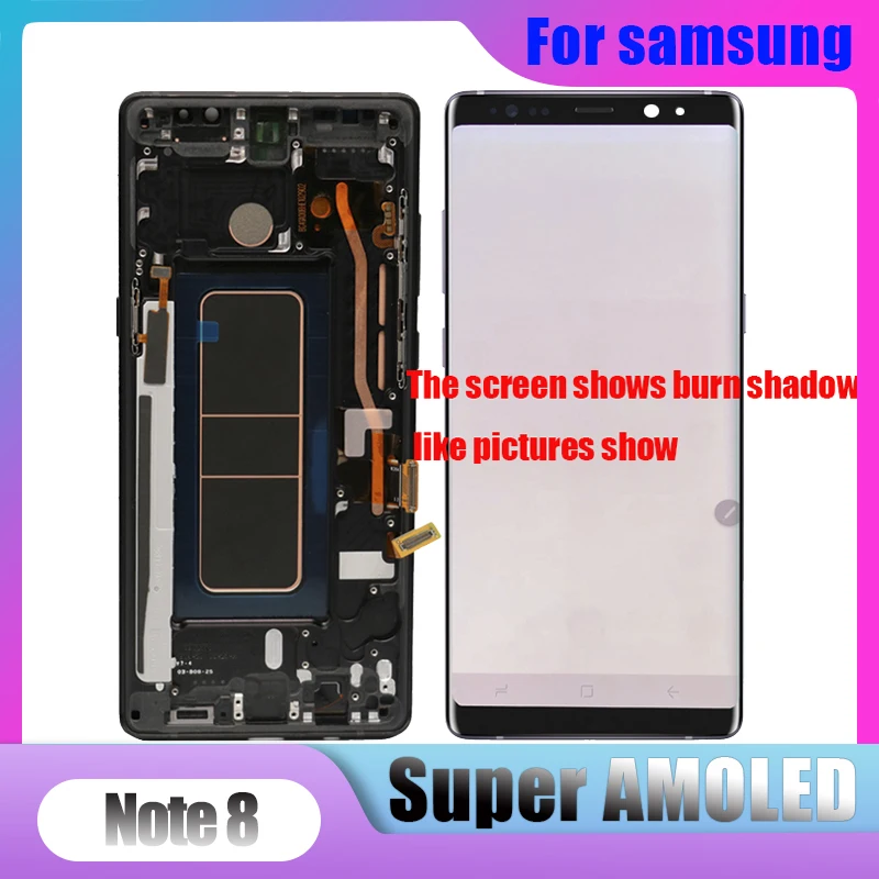 SUPER AMOLED 6 3 ''note 8 ЖК-дисплей с ожоговым тенем для SAMSUNG GALAXY Note8 N9500 N950F сенсорный