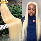 Прямые 613 светлые волосы Mishell 34, 36, 38, 40 дюймов, бразильские пупряди волнистых волос, 100% натуральные волосы, удлинители волос Реми