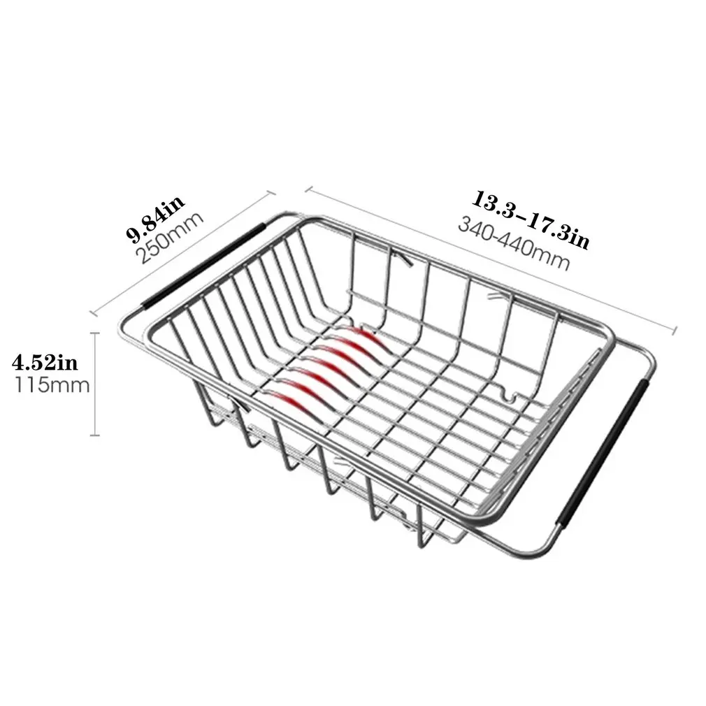 

Sinkx Draining Rack Dish Drainer Draining Tableware Draining Basket Retractable Kitchen Sink Storage Rack Stainless Steel