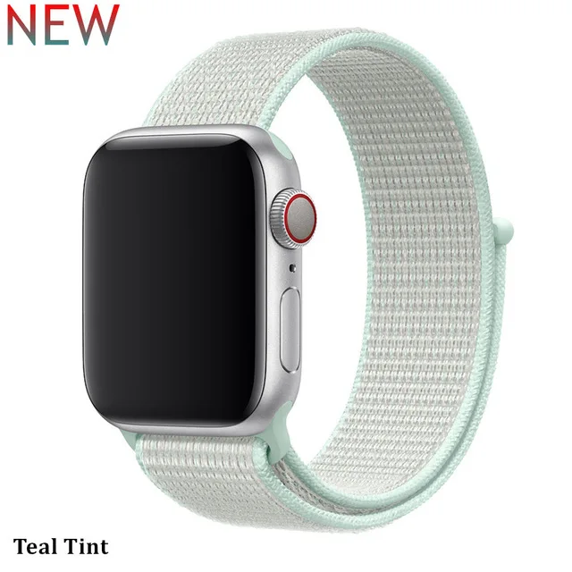Последняя нейлоновый ремешок für apple watch группа 4 44 мм/40 мм, correa apple watch 3 42 мм/38 мм iwatch серии 4/3/2 bunte stecker чехол для телефона на руку - Цвет ремешка: NEW Teal Tint