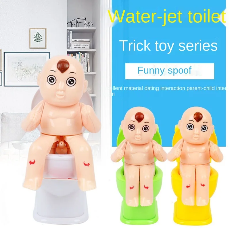 Water Jet Toilet Children's Creative Trick Toys Whole Water Gun Hot Selling Doll Toilet Trickery Toy Birthday Gift Party Tools