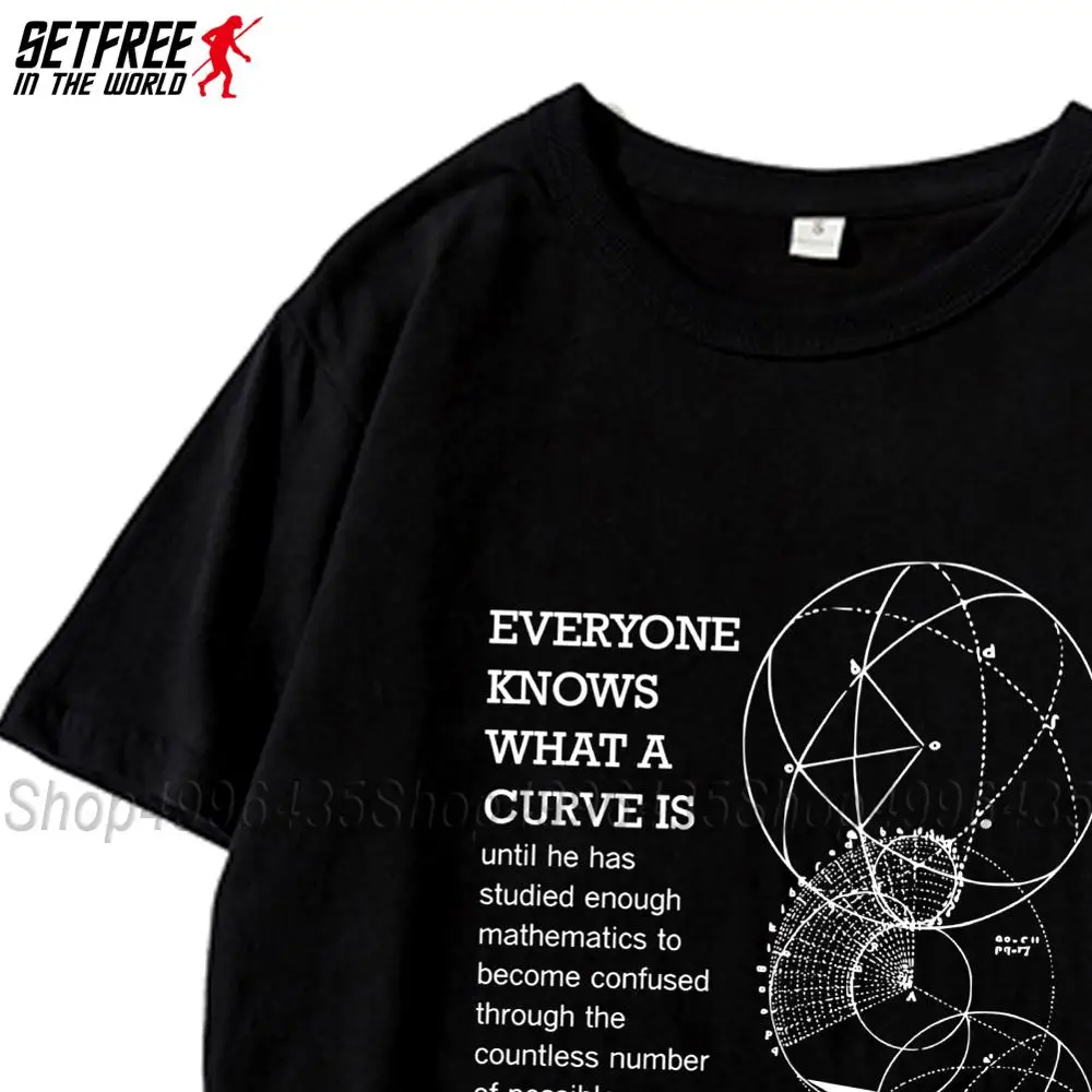 What A Curve Is Math Geometry Мужская футболка с винтажной графикой большой размер хлопковая
