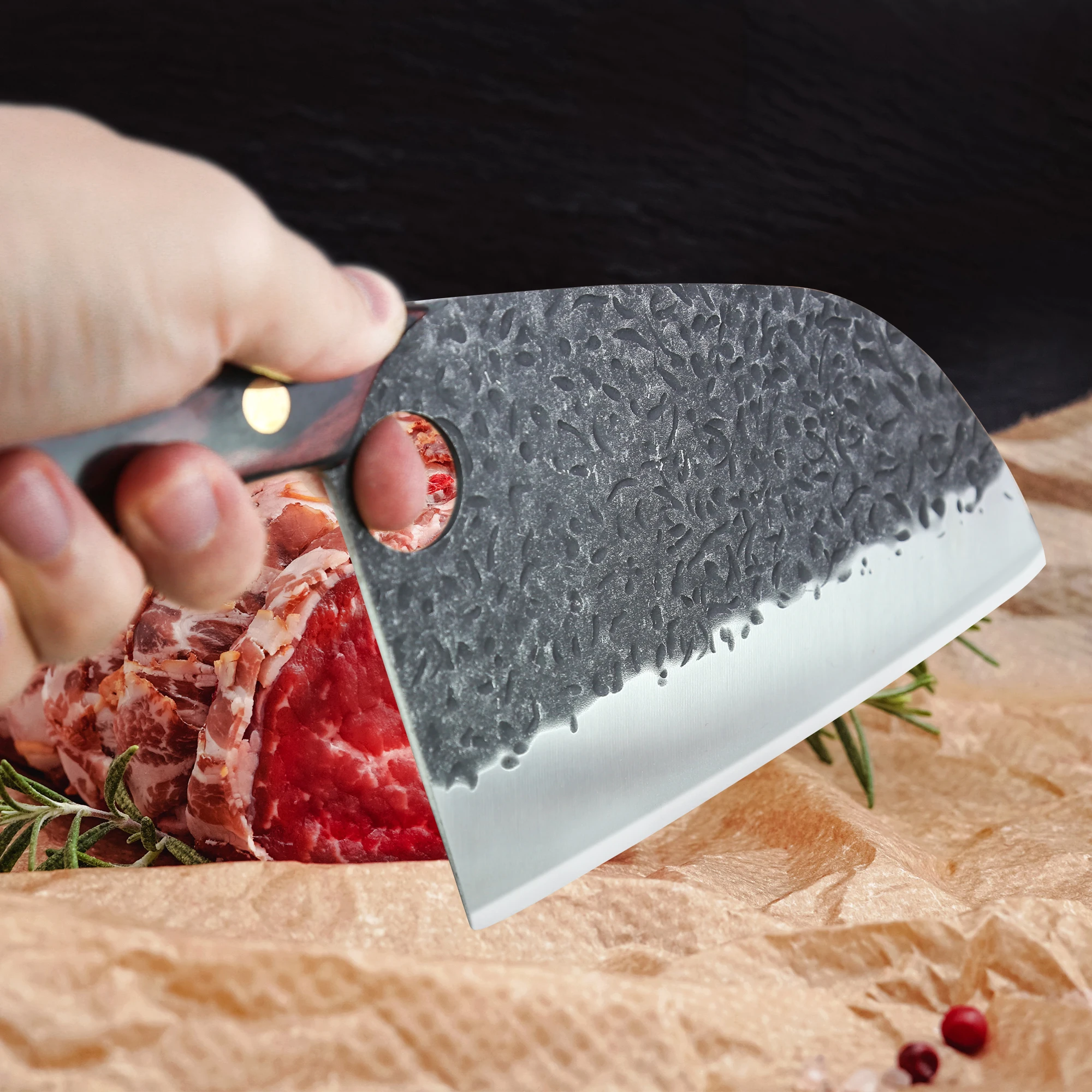 7-дюймовый Нож для нарезки мяса мясницкий нож из нержавеющей стали набор ножей