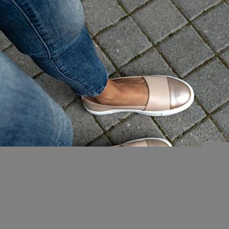 Весенняя женская обувь кожаные лоферы без застежки балетки на плоской подошве