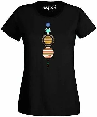 

Womens Solar System T-Shirt - Funny t shirt space astronomy fashion retro planet