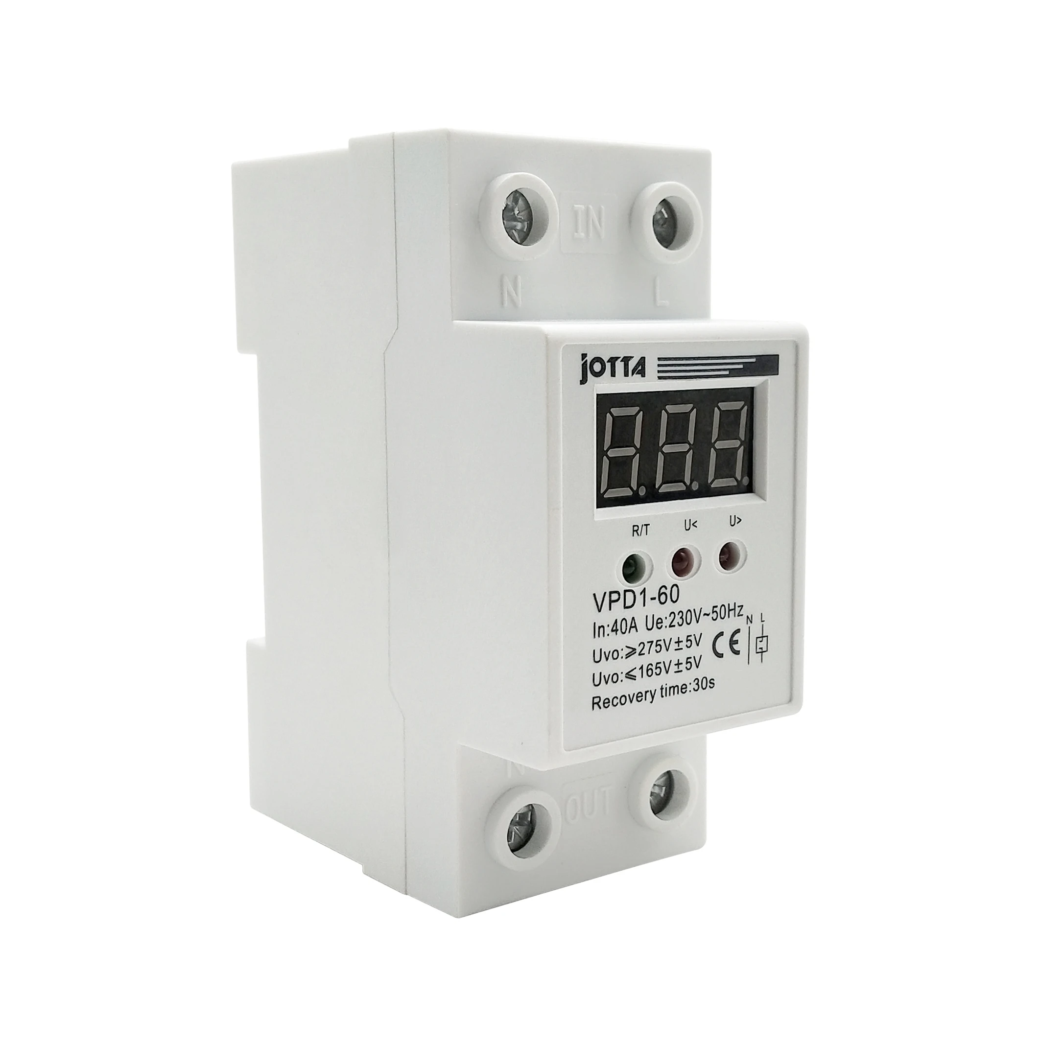 40A 220V автоматическое переподключение от перенапряжения и защиты от перенапряжения защитное устройство реле с вольтметром монитор напряжения