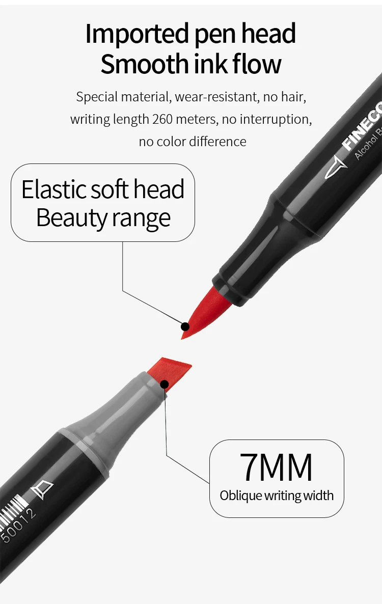 Finecolour EF103 художественный маркер 240 цветов профессиональный двойной наконечник Мягкая головка кисти спиртовые чернила масляные маркеры Комический дизайн товары для рукоделия