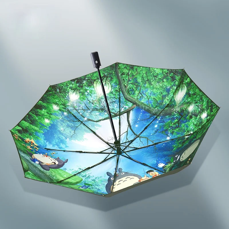 Детский двухслойный зонт полностью автоматический мультяшный складной для