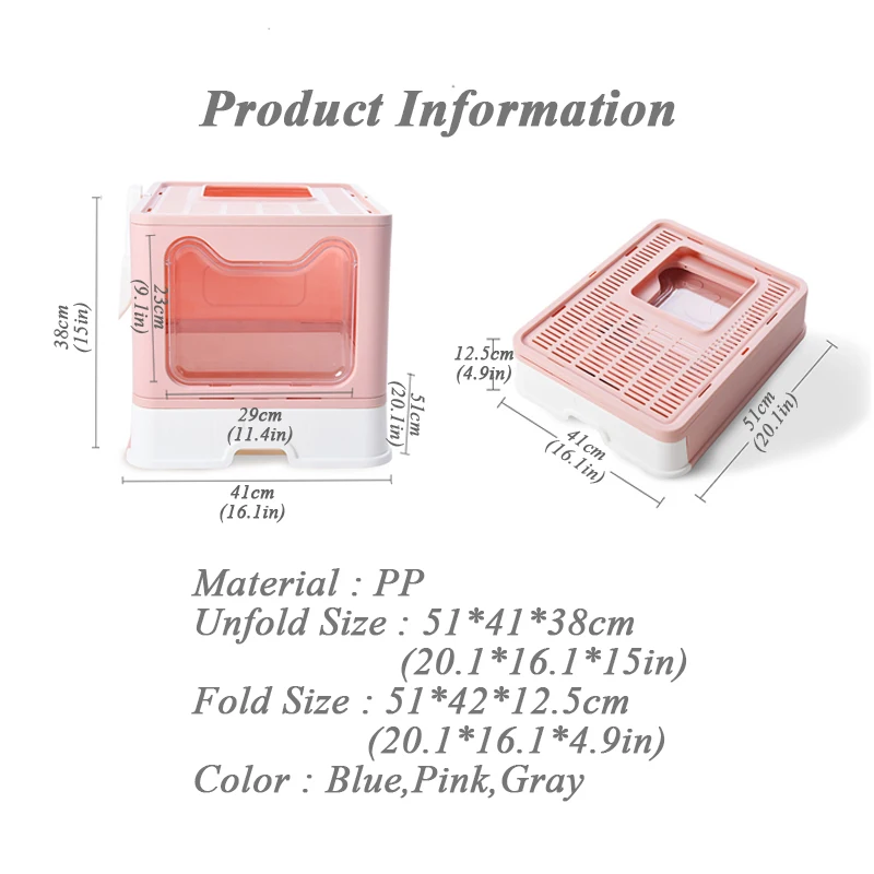 Кошачий Туалет для домашних животных складной бокс кошачьего туалета с большим
