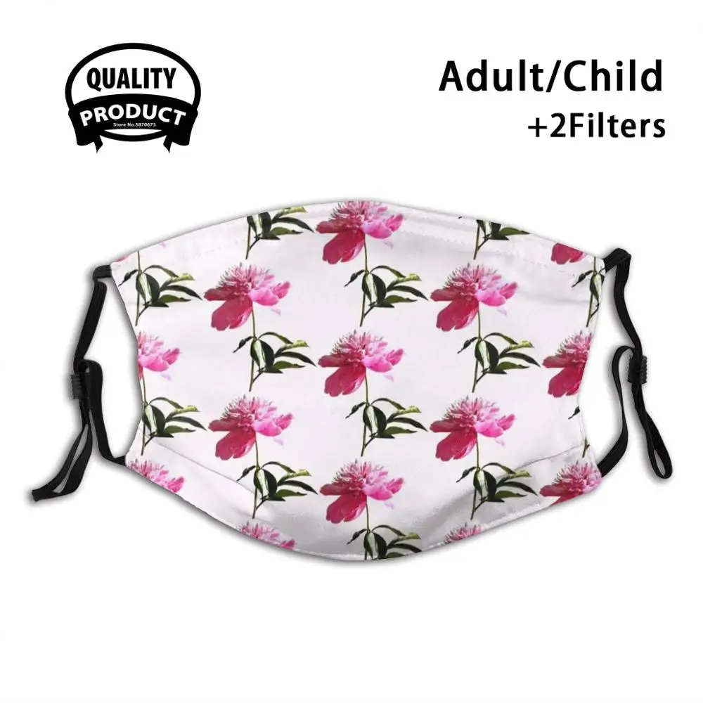 

Pink Peony Profile Fashion Mouth Masks Filter Adult Kids Face Mask Peony Peonies Flower Floral Spring Garden Gardener Florist