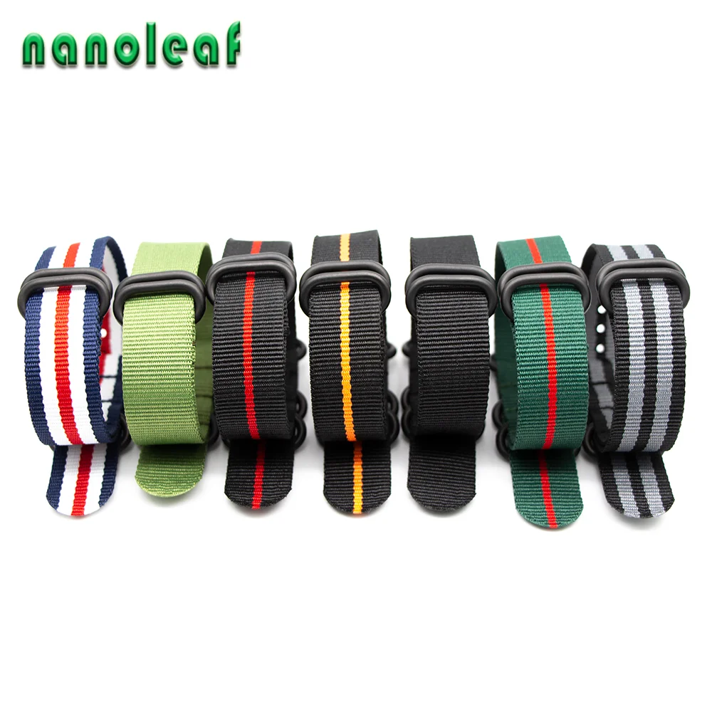 

Fashion Woven Replacement Bracelet For ZULU Watch Band 18mm 20mm 22mm 24mm With Heavy Duty 5 Rings Stainless Steel Buckle