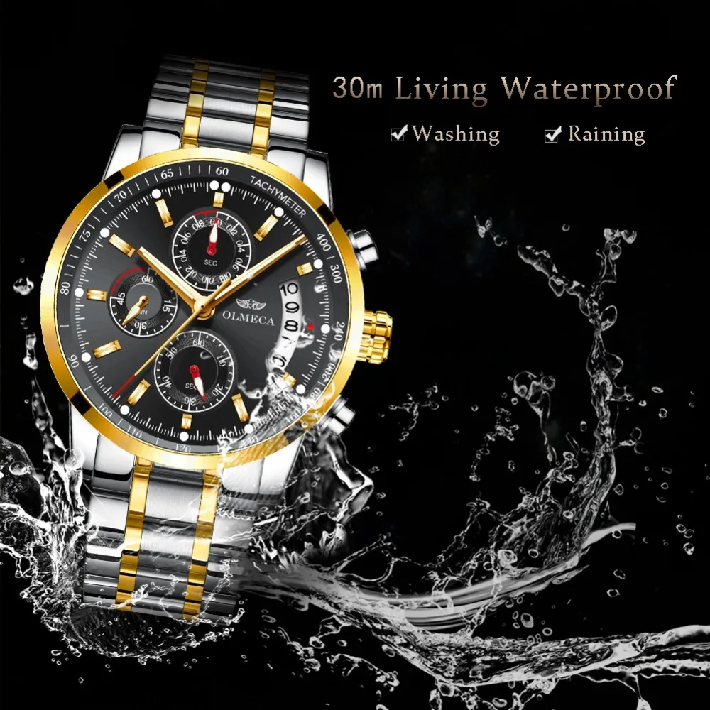 

OLMECA Men's Watch Luxury Relogio Masculino Wrist Watches Military Watch for Men Saat Big Dial Fashion relojes para hombre