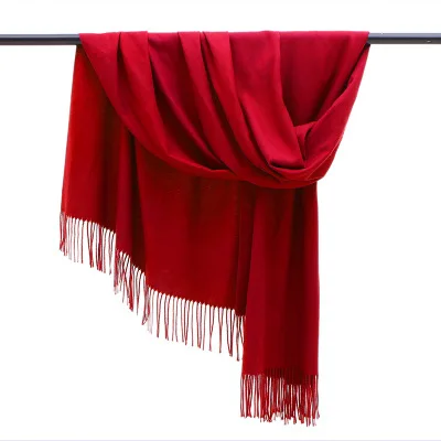 Бренд Горячая леди 2019 новый толстый теплый кашемировый шарф сплошной цвет