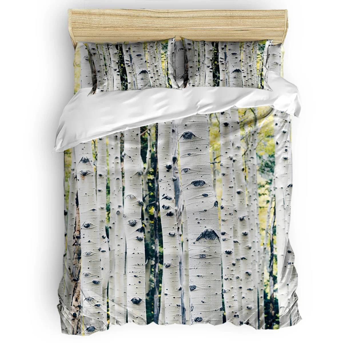

Birch Tree Trunk Duvet Cover Set 2/3/4pcs Bedding Set Bed Sheet Pillowcases Cover Set