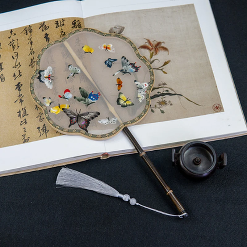Двухсторонняя вышивка Suzhou Xiangfei бамбуковый веер ручной работы Классический