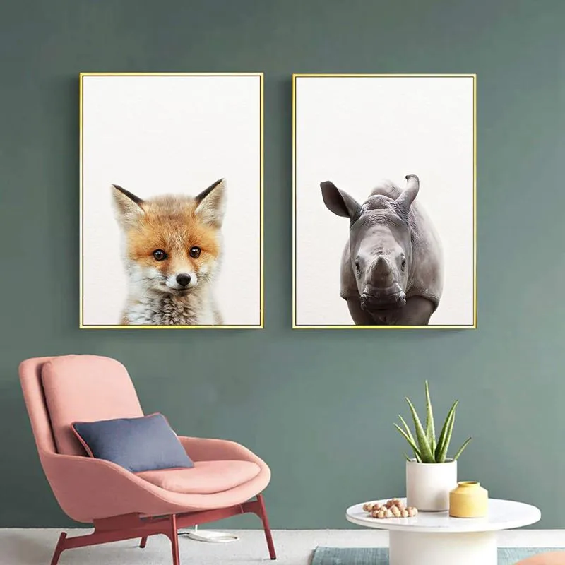 

Cute Animal Prints Animal Poster Bunny Rabbit Print Nursery Wall Art Room Decor For Baby Room Home Decor Painting Gifts for Kids