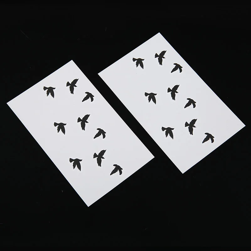 Shelldhard 2 Sheets Birds Tattoo Sticker Waterproof Black Temporary Flying Fake Stickers For Body Art | Красота и здоровье