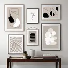 Современная Абстрактная живопись со штриховыми рисунками; Цвета: бежевый, черный, минималистское полотно Плакаты печать, Картина Настенная Гостиная интерьер дома украшения