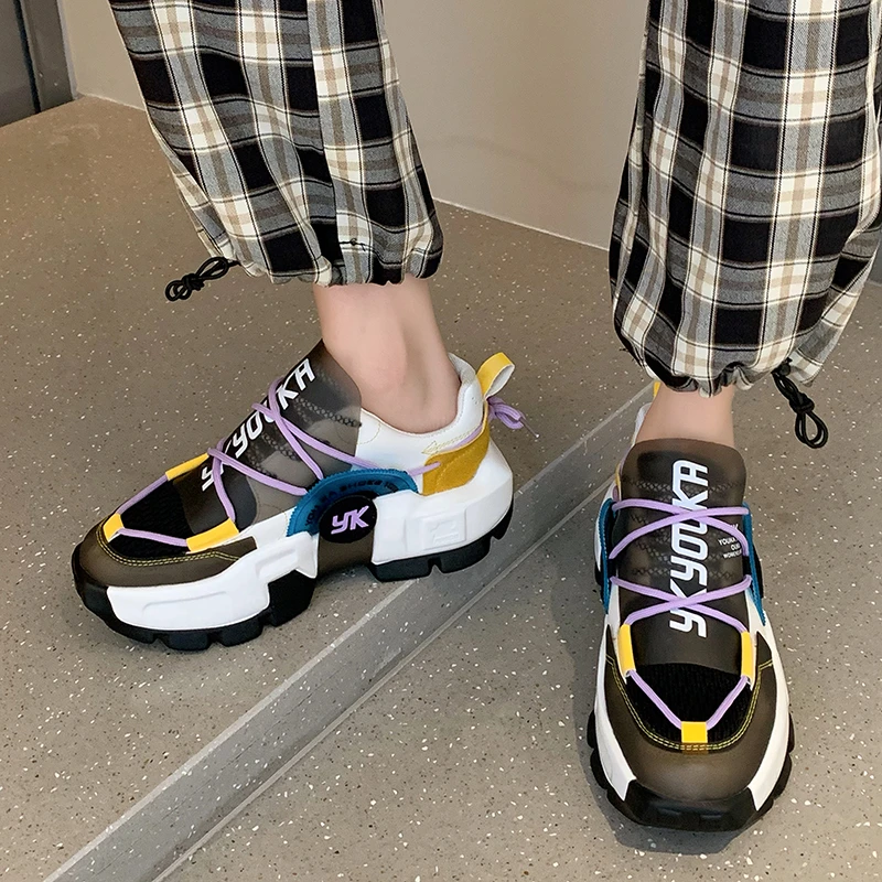 

Women Chunky Shoes 2021 Autumn Brand Design Sneakers Ladies Vulcanized Shoes Fashion Platform Sneakers Women