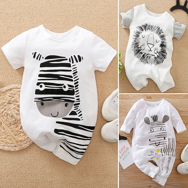 

Prowow Cartoon Baby Rompers Summer Newborn Sleepwear Funny Zebra Baby Costume For Infant Jumpsuits Cotton Newborn Boys Overalls