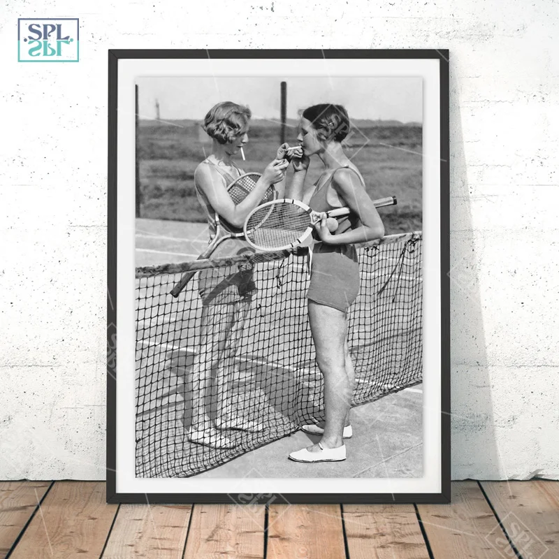 Теннисный постер холст художественный принт для женщин курения ВИНТАЖНАЯ