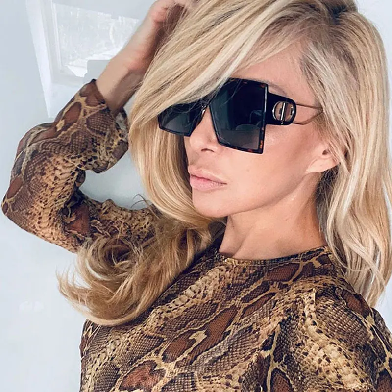 Женские солнцезащитные очки большого размера дизайнерские Роскошные брендовые