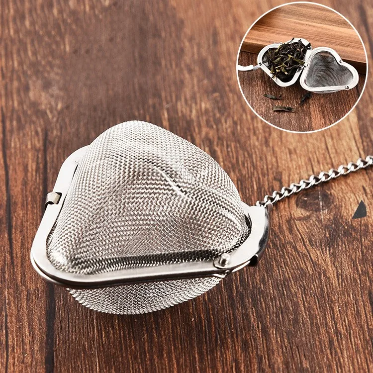 

Stainless Steel Tea Strainer Locking Spice Mesh Infuser Tea Ball Filter for Teapot Heart Shape Tea Infuser DH8586