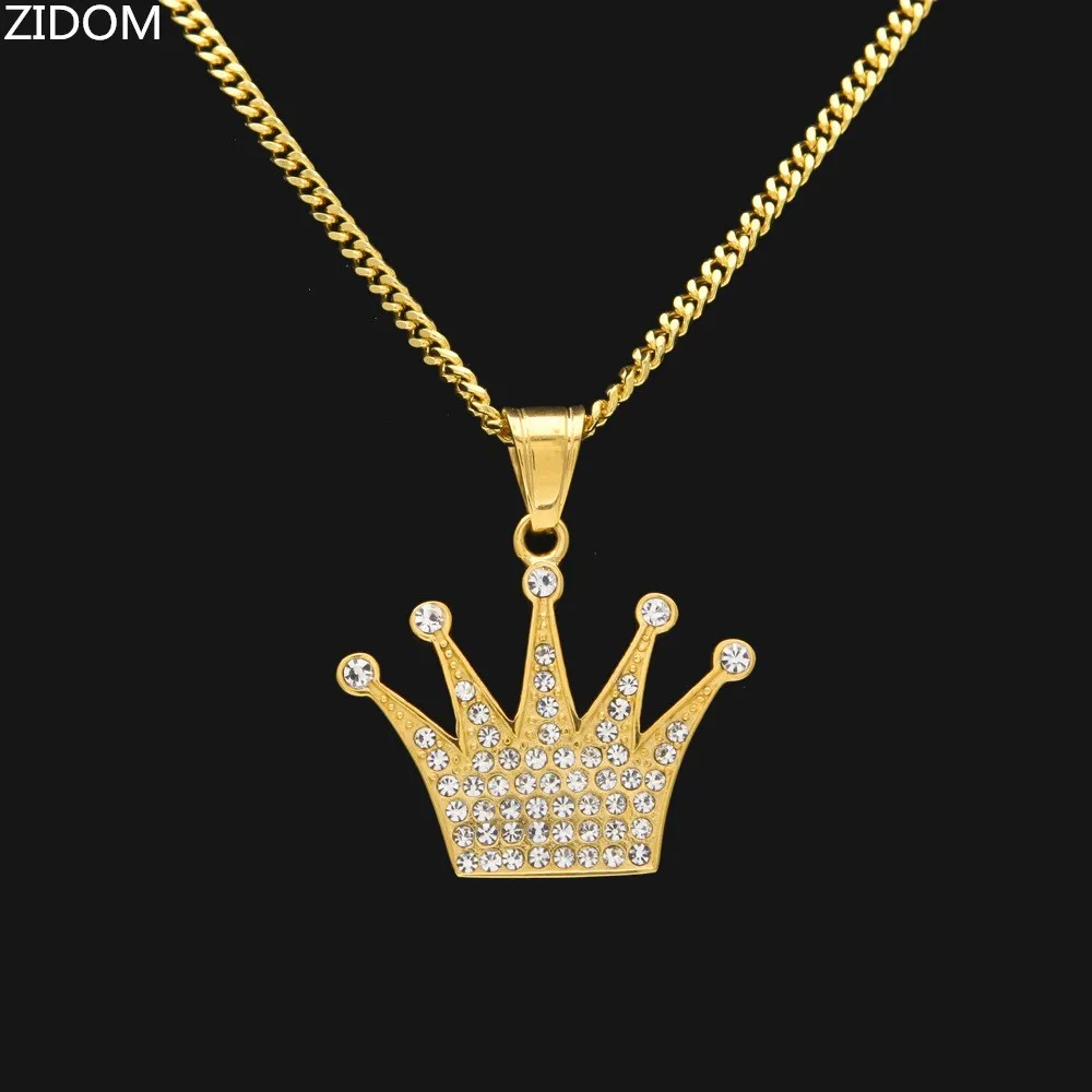 Ожерелье с подвеской в виде короны золотого цвета из нержавеющей стали ожерелье