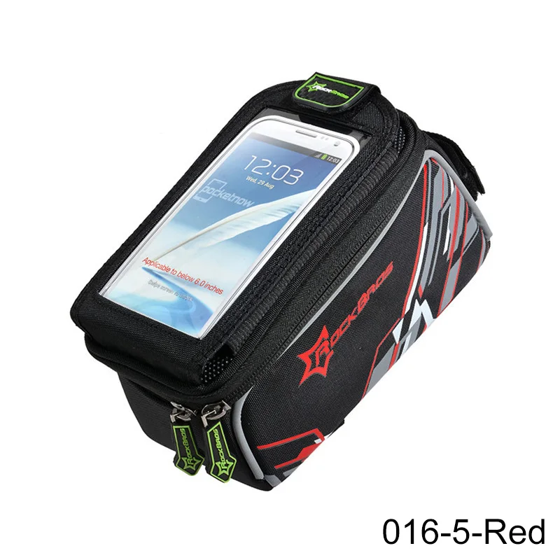 016-5-Red for 6.0 ROCKBROS 5 стиль водонепроницаемый велосипедный держатель для телефона сумки велосипедная сумка для 5,8 6,0 6,2 дюймов телефон Велоспорт Топ Передняя труба сумка аксессуары - Цвет: 016-5-Red for 6.0