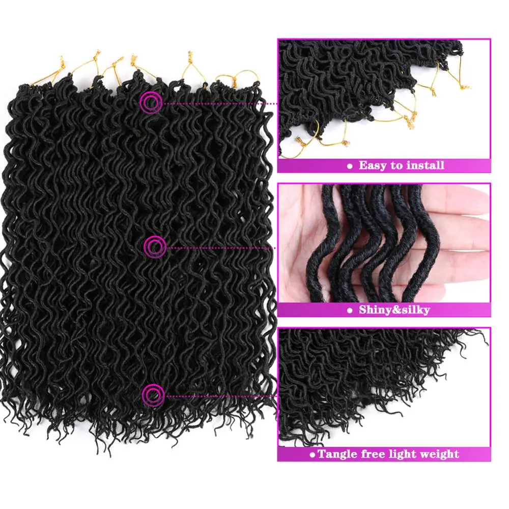 DAIRESS 18 &quotглубокие кудрявые искусственные локоны в стиле Crochet косички вязанные