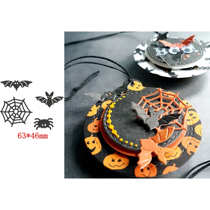 

Halloween Funny Bat Spider Web Decora Metal Cutting Dies Scrapbooking Paper DIY Cards Crafts Embossing Die Cuts New 2019