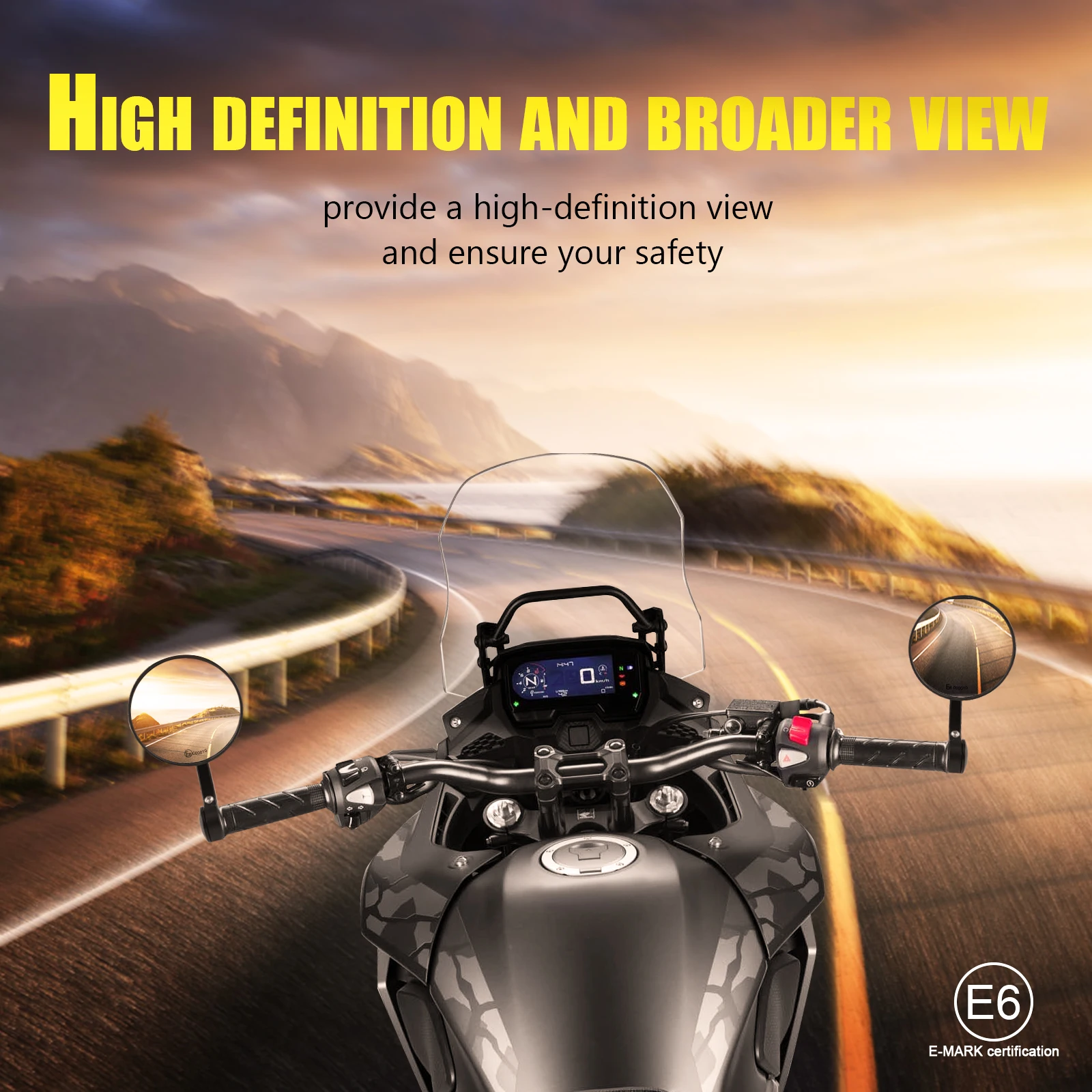 

Зеркало заднего вида мотоциклетное универсальное, 22 мм, 7/8 дюйма, для Yamaha MT09 MT07 Kawasaki Z900 Z750 Versys 650 CBR