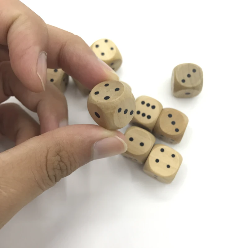 Новый 6 шт. Высокое качество 16 мм деревянные кости для игры на выпивку скругленный