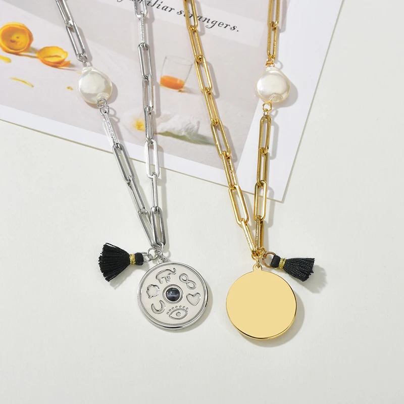 ELSEMODE винтажные ожерелья из нержавеющей стали с подвесками в виде глаза сердца