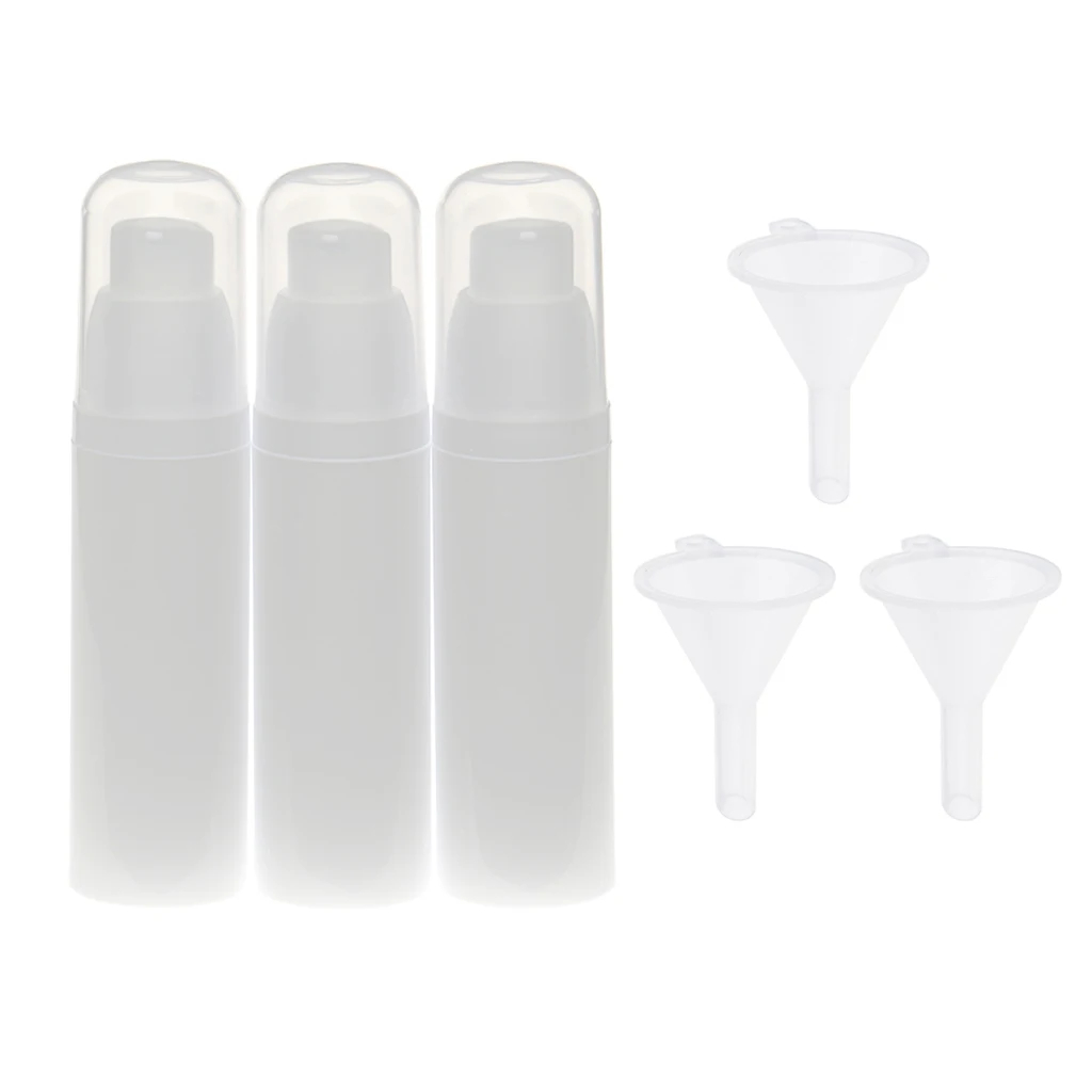 

3x 30ml Airless Pump Bottle Empty Travel Plastic Cream Lotion Toner Cosmetic