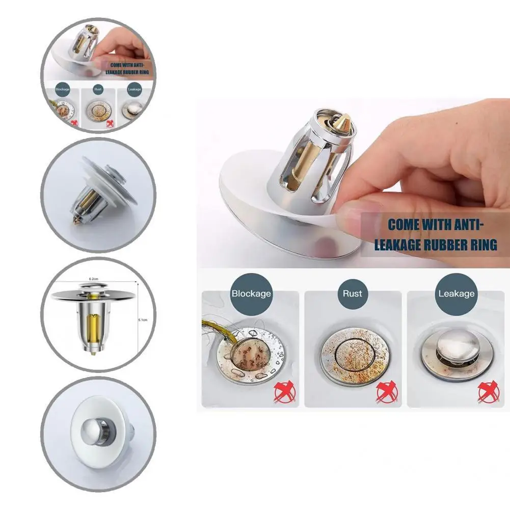 

Bounce Sink Plug Compact Brass Good Resilience High Elasticity Bounce Sink Plug for Home Bounce Core Pop-up Drain Filter